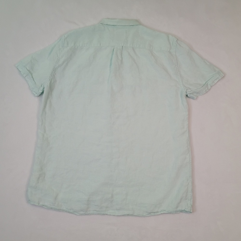 Murano Baird McNutt Linen Shirt Mens Large Mint Green Short Sleeve Button Up - Picture 3 of 11
